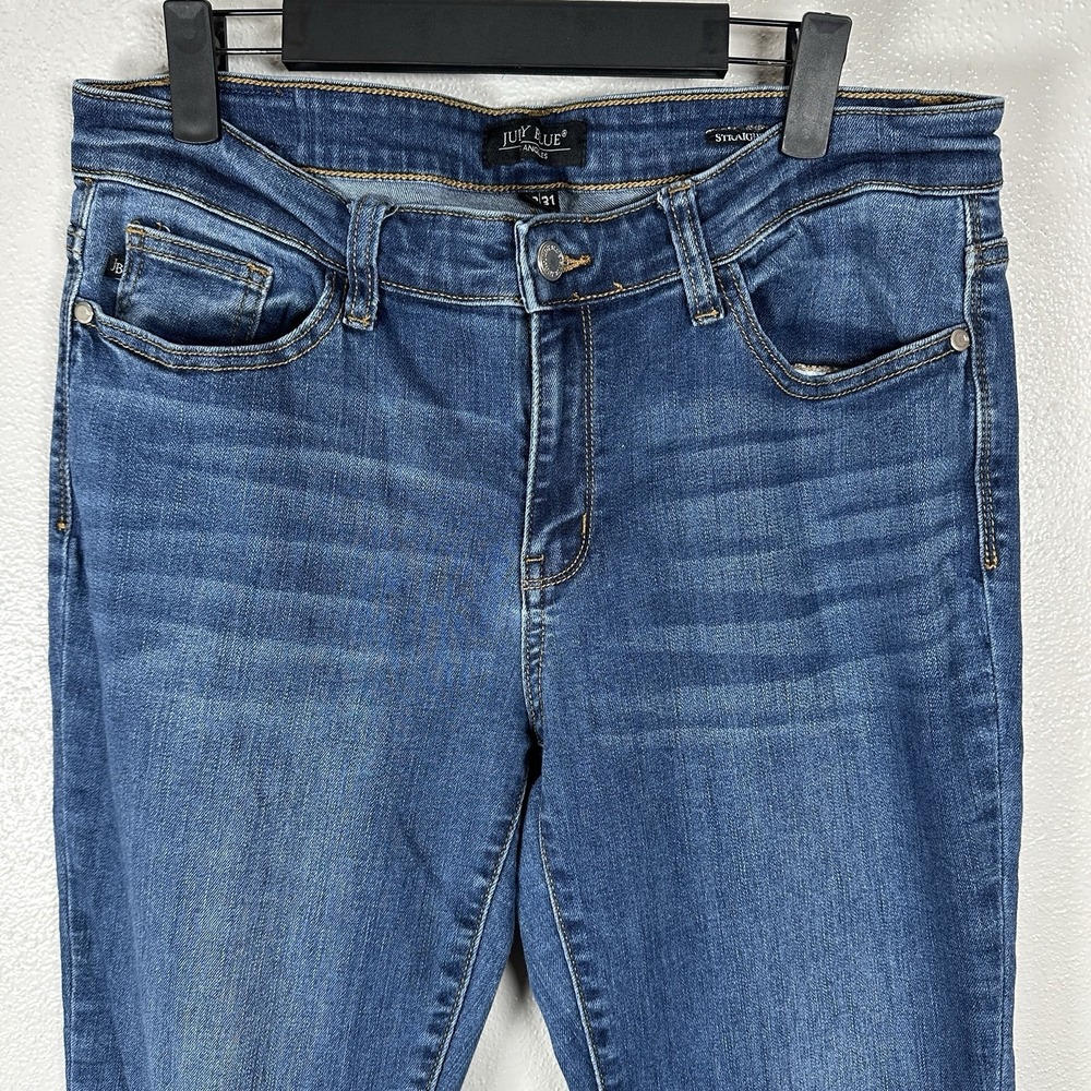 Judy Blue Straight Fit Jeans Womens Size 13/31 Medium Wash Denim Stretch - Picture 2 of 6